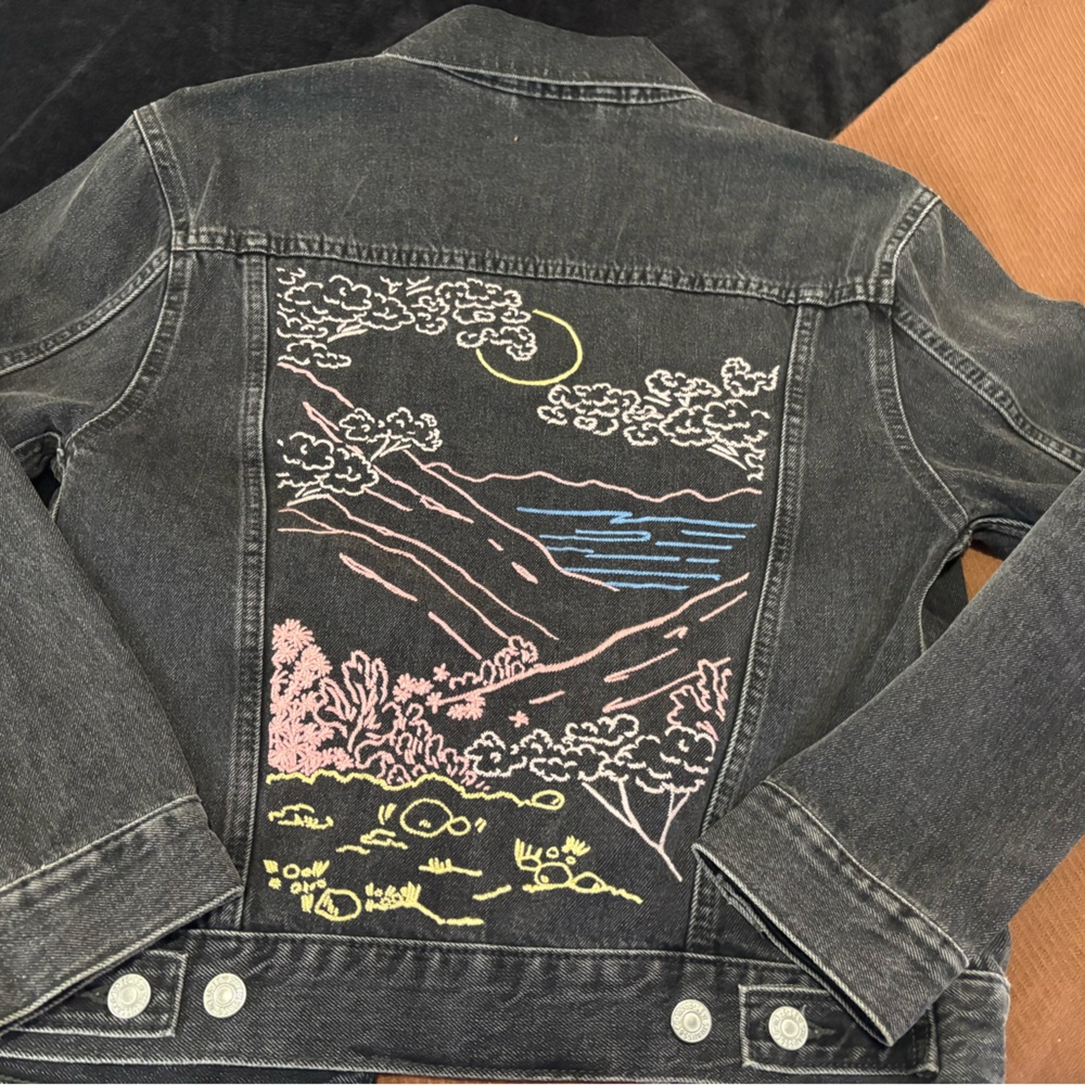 Levi's Black Denim Jacket with Faded Gray Wash